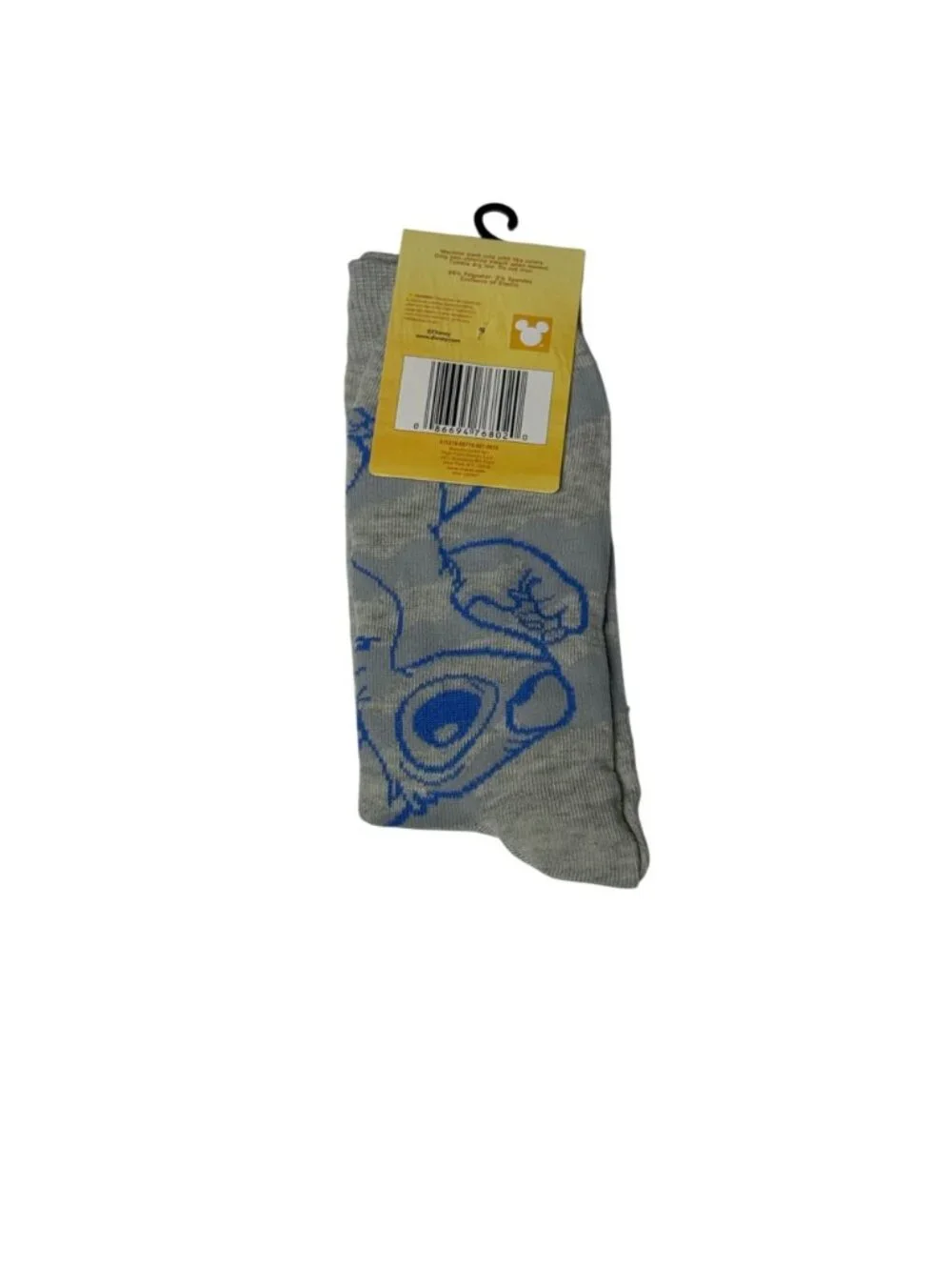 Disney Stitch Up To No Good Crew Socks Gray One Size Novelty NWT